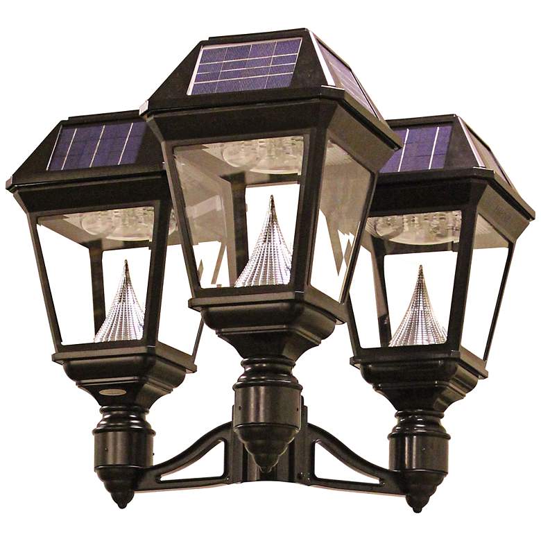 Image 1 Imperial II Triple Head Solar Power LED Outdoor Post Mount