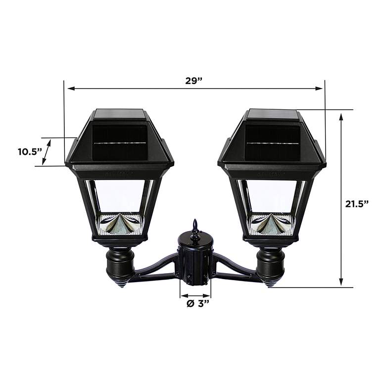 Image 2 Imperial III 21 1/2" High Black LED Solar Double Post Light more views