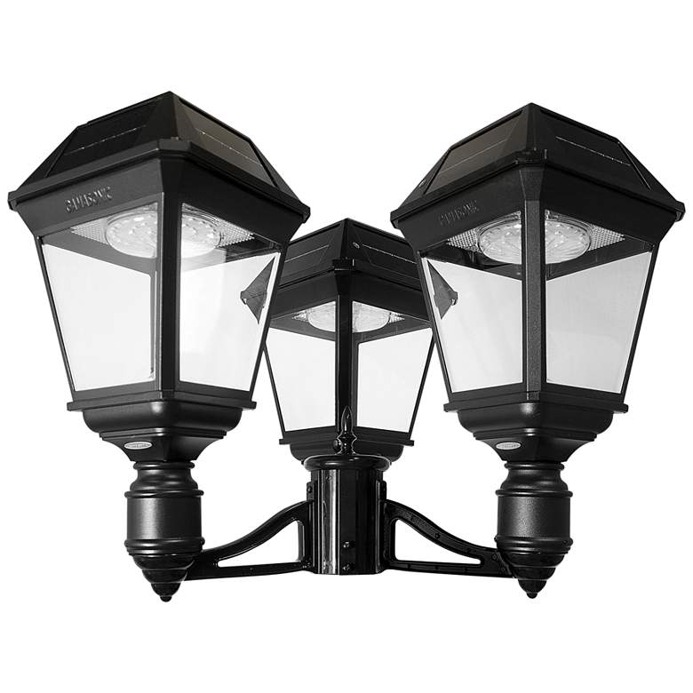 Image 1 Imperial III 21 1/2 inch High Black LED Solar Triple Post Light