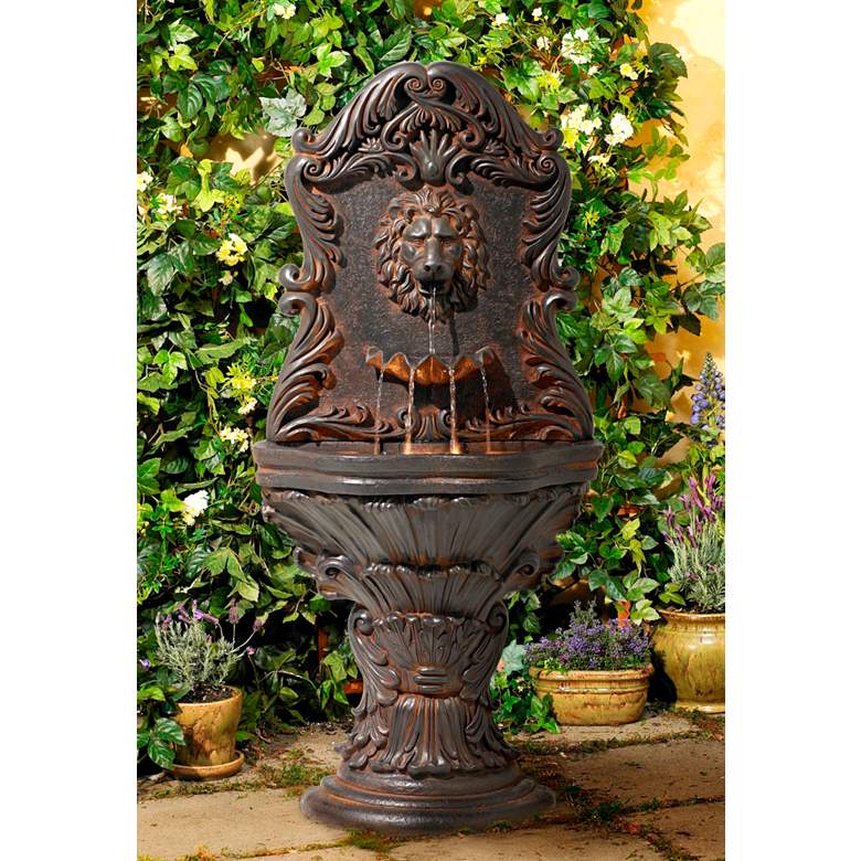 Image 1 Imperial Lion Acanthus 50" High Fountain with LED Light