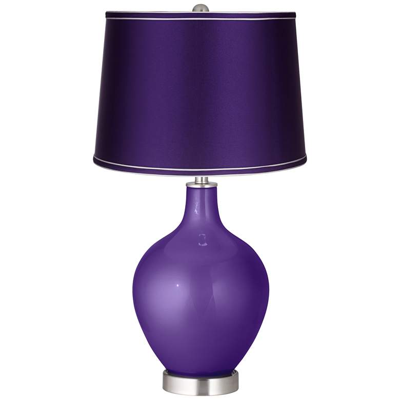 Image 1 Imperial Metallic - Satin Purple Shade Ovo Table Lamp