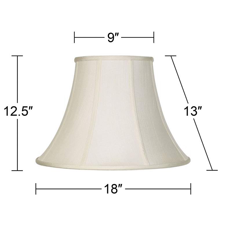 Image 5 Imperial Shade Creme White Bell Lamp Shade 9x18x13 (Spider) more views