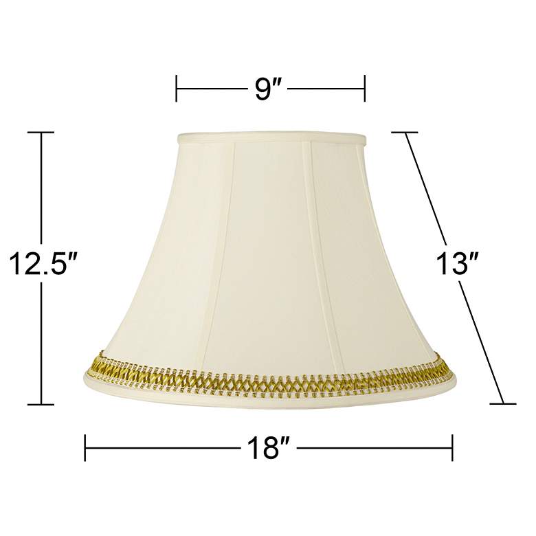 Image 4 Imperial Shade with Gold Satin Weave Trim 9x18x13 (Spider) more views
