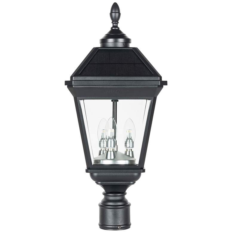 Image 1 Imperial Trio Bulb Solar Post Light w/Trapezoid Panels