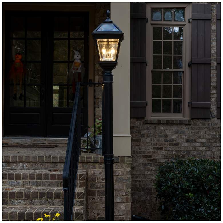 Image 1 Imperial Trio Bulb Solar Post Light w/Trapezoid Panels