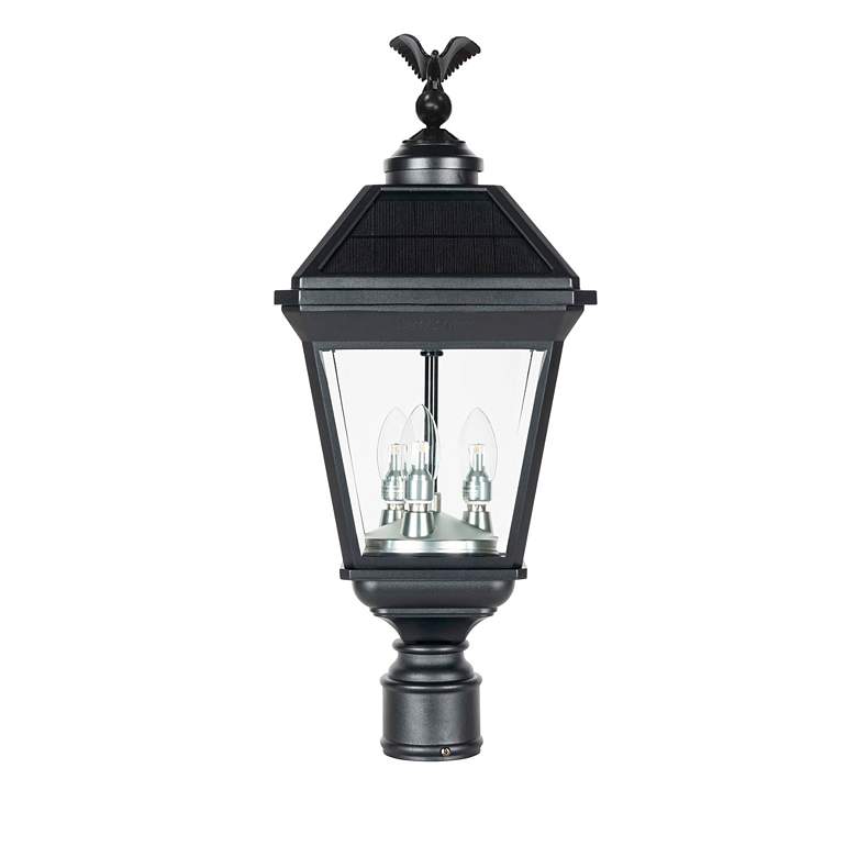 Image 6 Imperial Trio Bulb Solar Post Light w/Trapezoid Panels more views