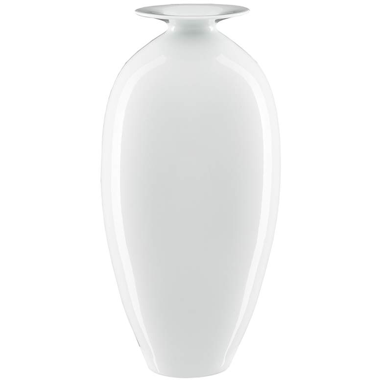 Image 1 Imperial White 17 1/2" High Tall Porcelain Decorative Vase
