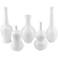Imperial White 8" High Porcelain Decorative Vases Set of 5