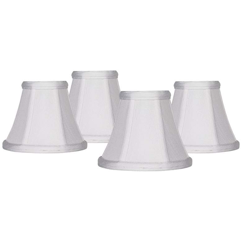 Image 1 Imperial White Fabric Chandelier Clip Shades 3x6x5 (Clip-On) Set of 4