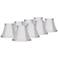 Imperial White Fabric Chandelier Clip Shades 3x6x5 (Clip-On) Set of 8
