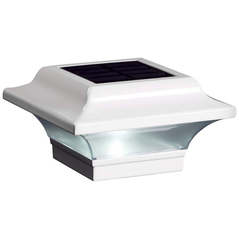 Image 1 Imperial White Solar Powered LED Outdoor Post Cap