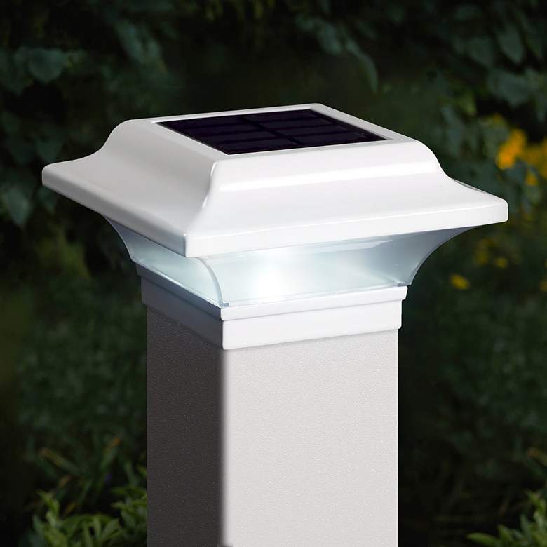 Image 2 Imperial White Solar Powered LED Outdoor Post Cap more views