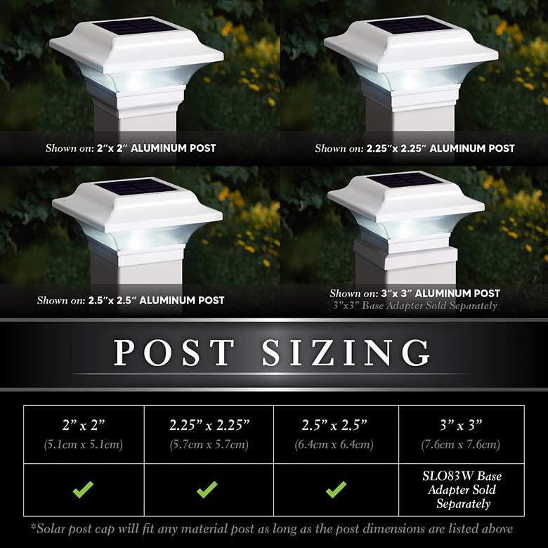 Image 3 Imperial White Solar Powered LED Outdoor Post Cap more views