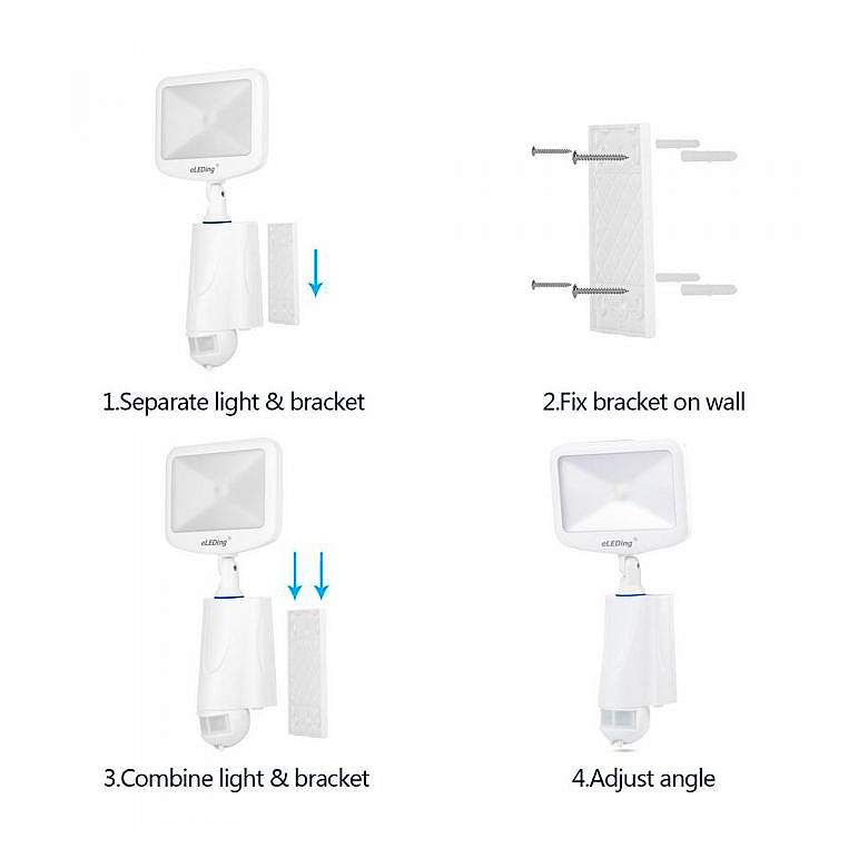 Image 5 Impex 14" High White Solar Hybrid LED Flood Spot Light more views
