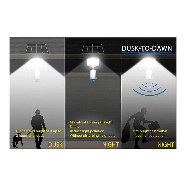 Image 6 Impex 14" High White Solar Hybrid LED Flood Spot Light more views