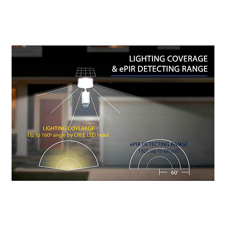 Image 7 Impex 14" High White Solar Hybrid LED Flood Spot Light more views
