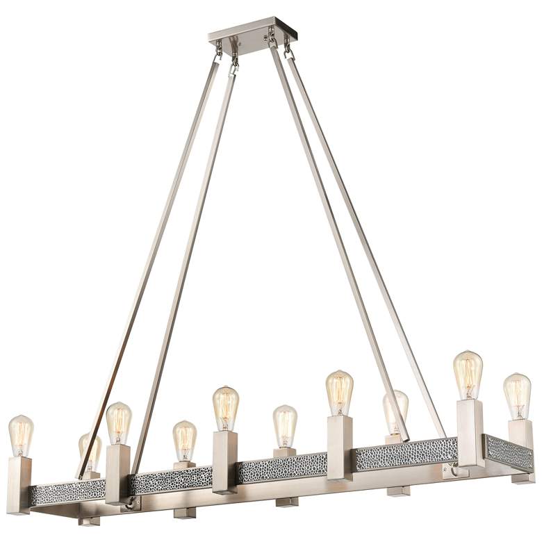 Image 1 Impression 47" Wide 10-Light Linear Chandelier - Satin Nickel