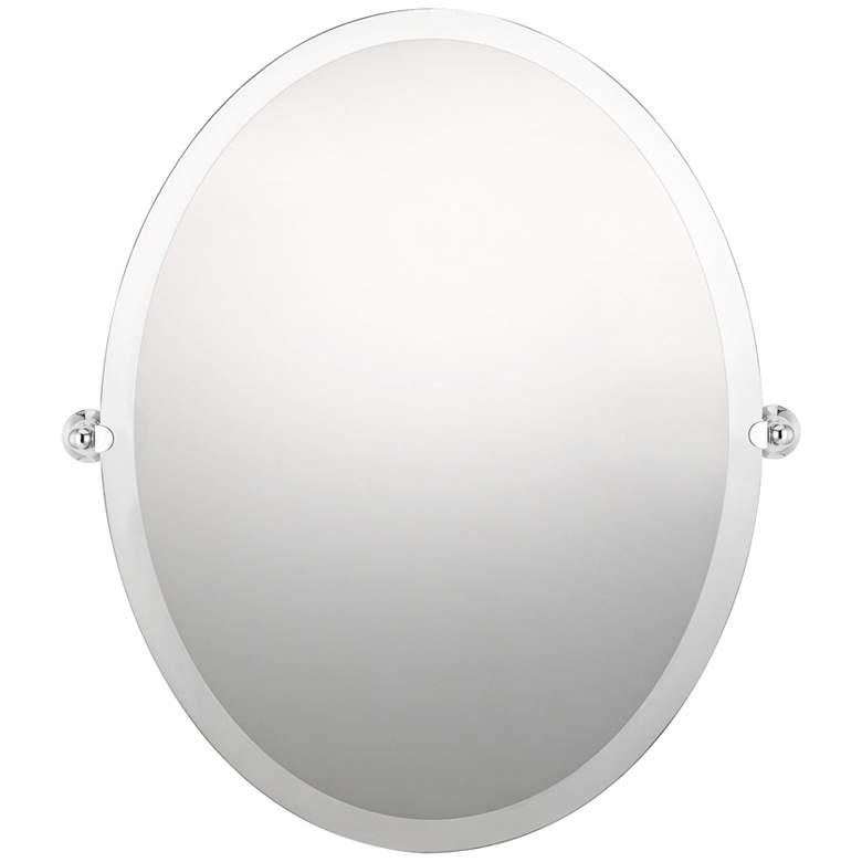 Image 1 Impression Polished Chrome 22" x 28" Oval Wall Mirror