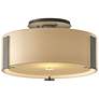 Impressions 11.8" Wide Natural Iron Semi-Flush With Opal Glass Shade
