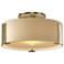 Impressions 11.8" Wide Soft Gold Semi-Flush With Opal Glass Shade