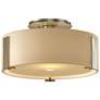 Impressions 11.8" Wide Soft Gold Semi-Flush With Opal Glass Shade
