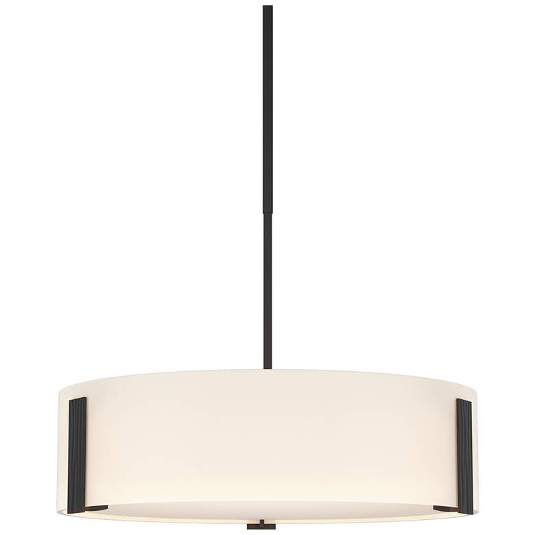 Image 1 Impressions 18.4" Wide Black Pendant With Opal Glass Shade