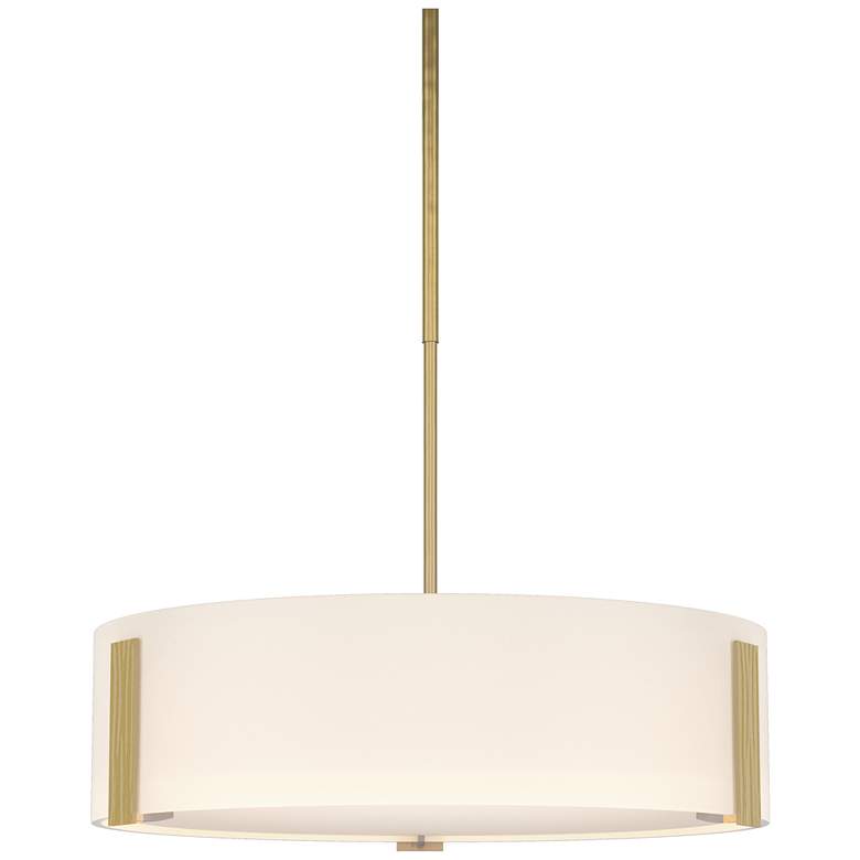 Image 1 Impressions 18.4" Wide Modern Brass Pendant With Opal Glass Shade