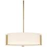 Impressions 18.4" Wide Modern Brass Pendant With Opal Glass Shade