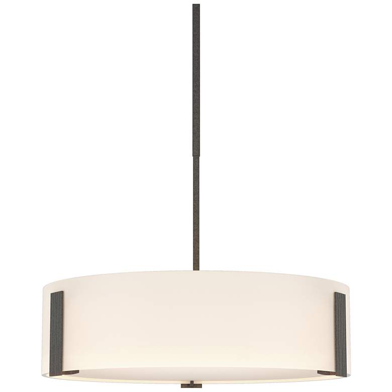 Image 1 Impressions 18.4" Wide Natural Iron Pendant With Opal Glass Shade