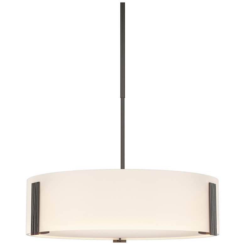 Image 1 Impressions 18.4" Wide Oil Rubbed Bronze Pendant With Opal Glass Shade