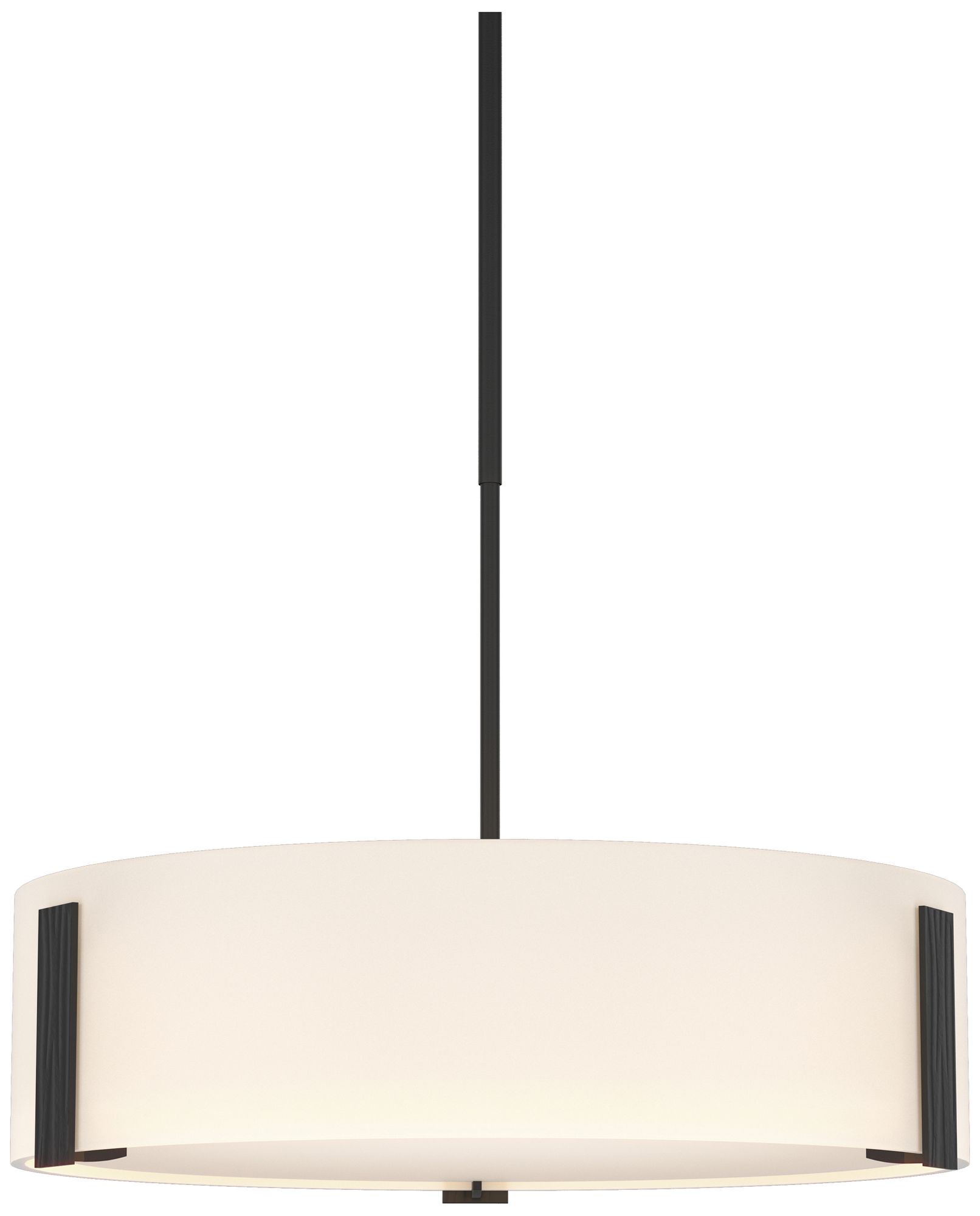 Impressions 18" Wide 3-Light Black Pendant w/ Opal Glass