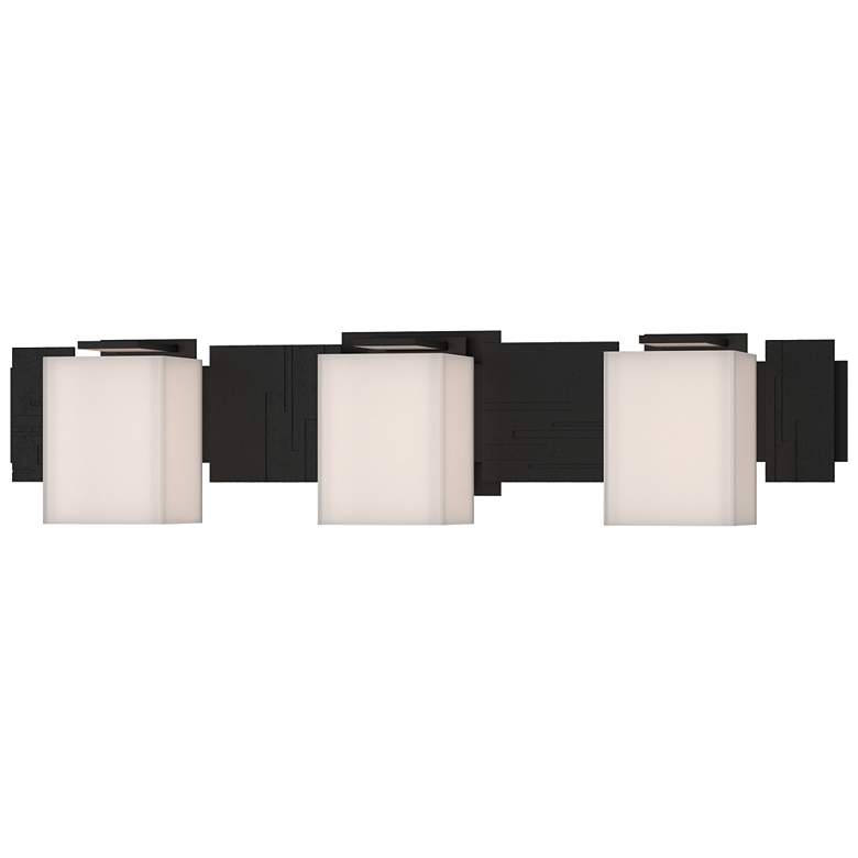 Image 1 Impressions 6.1 inch High 3 Light Black Sconce With Opal Glass Shade