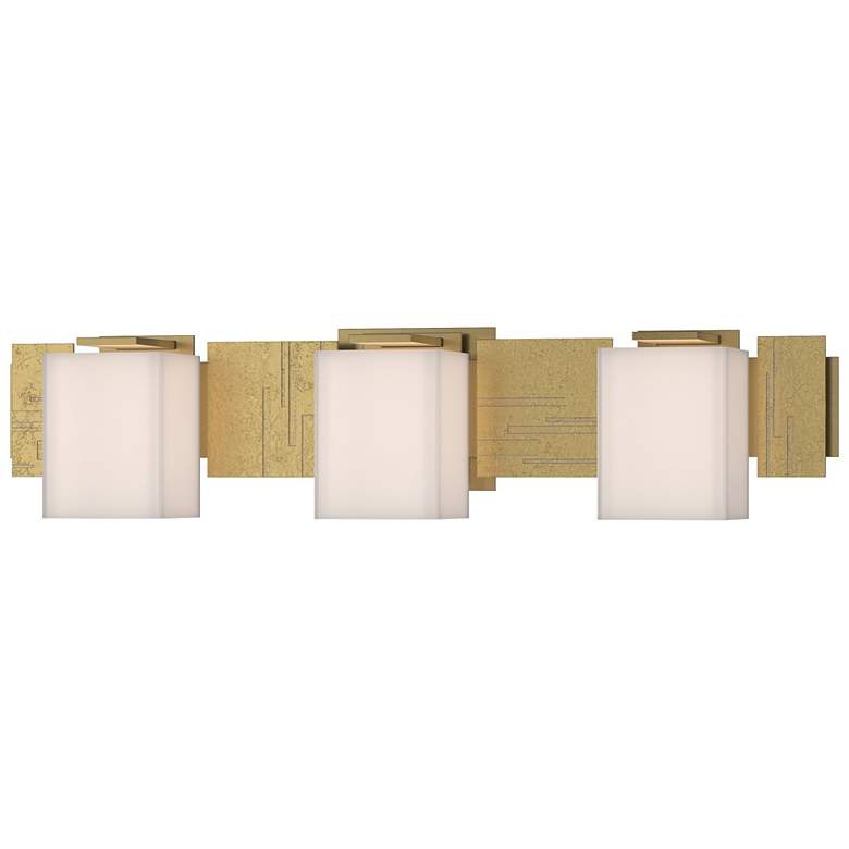 Image 1 Impressions 6.1" High 3 Light Modern Brass Sconce With Opal Glass Shad