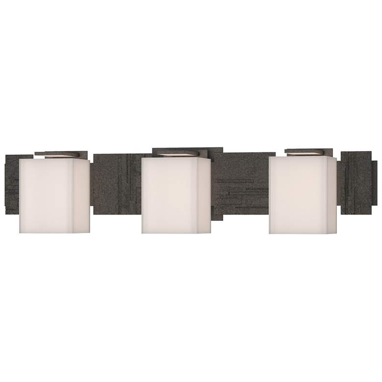 Image 1 Impressions 6.1" High 3 Light Natural Iron Sconce With Opal Glass Shad
