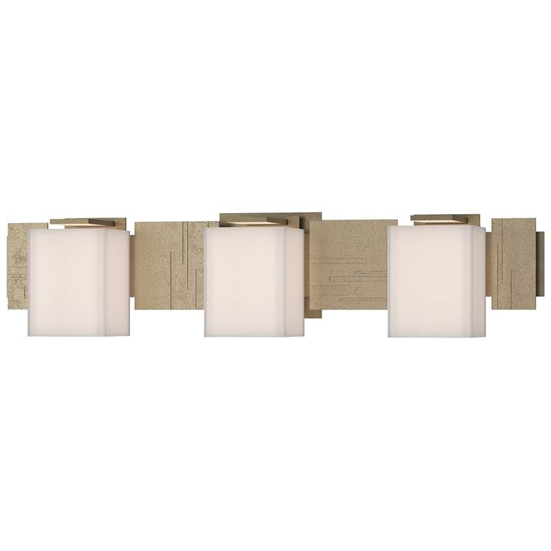 Image 1 Impressions 6.1 inch High 3 Light Soft Gold Sconce With Opal Glass Shade
