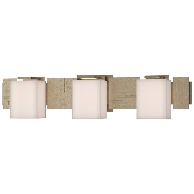Image 1 Impressions 6.1" High 3 Light Soft Gold Sconce With Opal Glass Shade