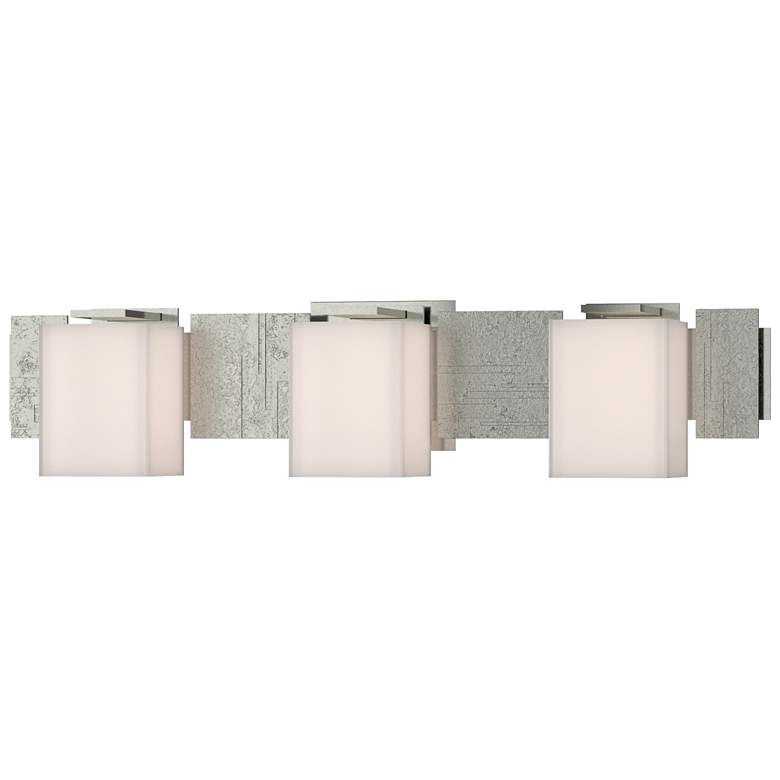 Image 1 Impressions 6.1" High 3 Light Sterling Sconce With Opal Glass Shade