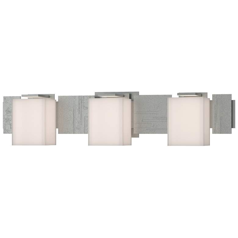 Image 1 Impressions 6.1" High 3 Light Vintage Platinum Sconce With Opal Glass