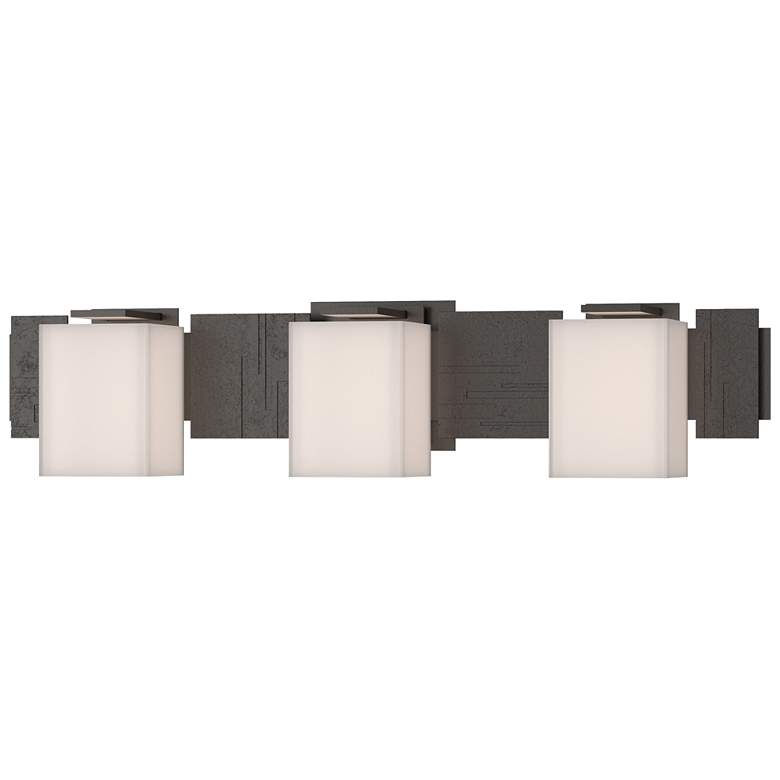 Image 1 Impressions 6.1"H 3 Light Oil Rubbed Bronze Sconce With Opal Glass Sha