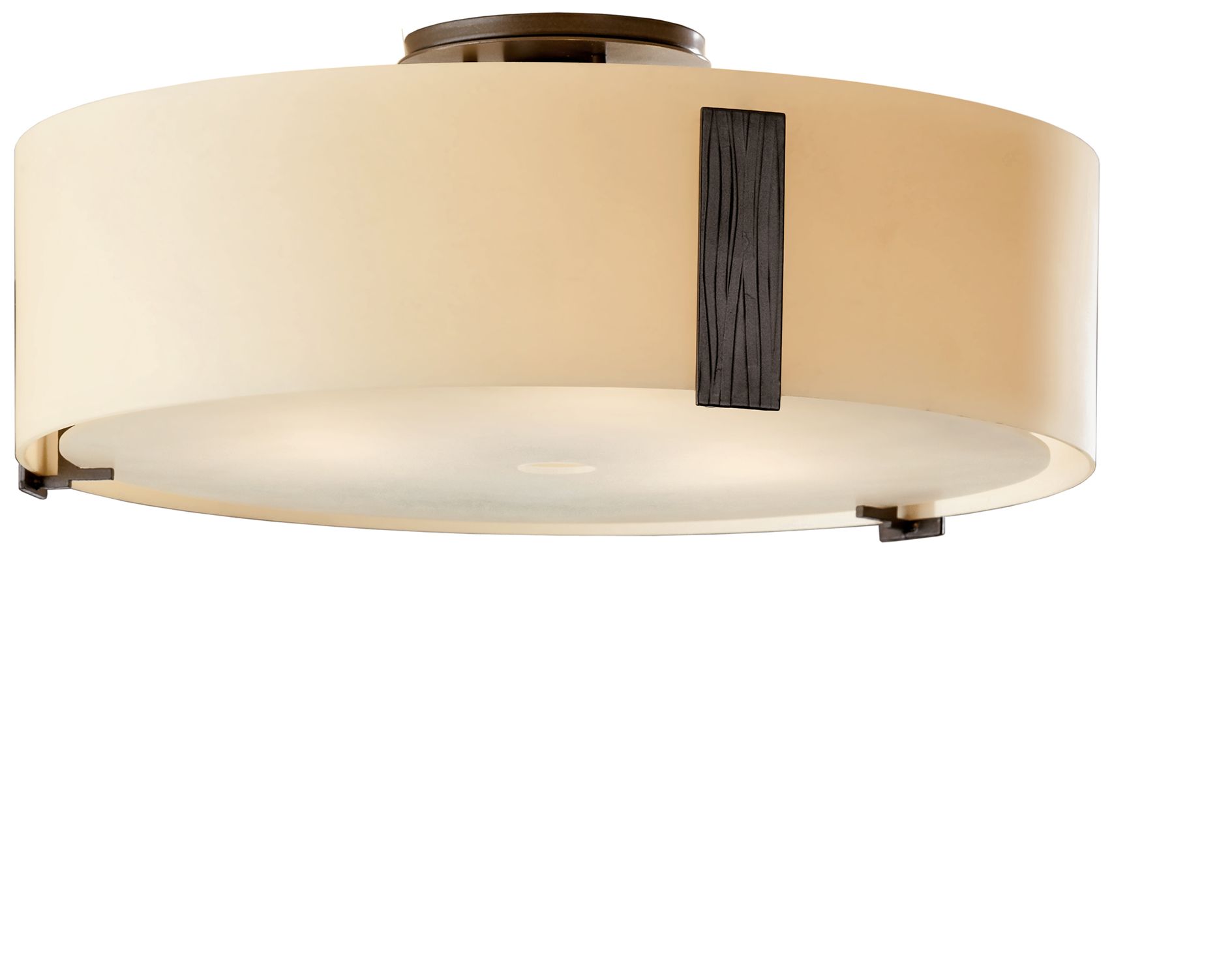 Impressions Dark Smoke Large Semi/Flush With Opal Glass - Made to Order