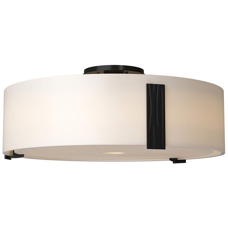 Image 1 Impressions Large Semi-Flush - Black Finish - Opal Glass