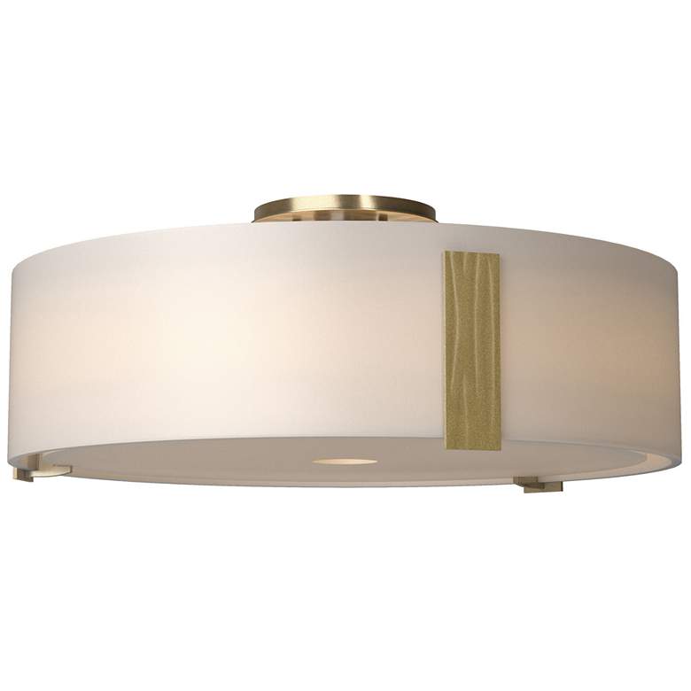 Image 1 Impressions Large Semi-Flush - Brass - Opal Glass