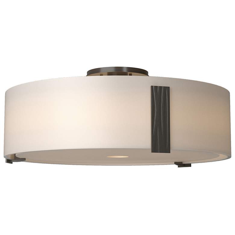 Image 1 Impressions Large Semi-Flush - Bronze Finish - Opal Glass