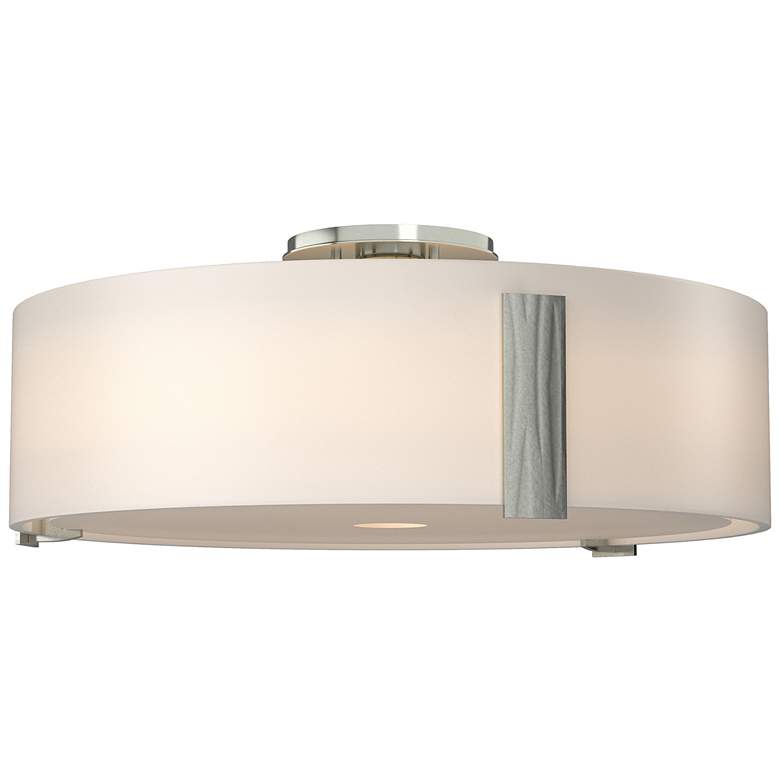 Image 1 Impressions Large Semi-Flush - Sterling Finish - Opal Glass