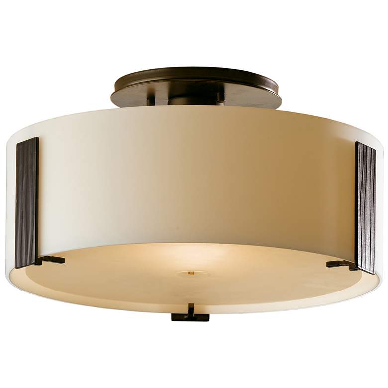 Image 1 Impressions Semi-Flush - Dark Smoke Finish - Opal Glass