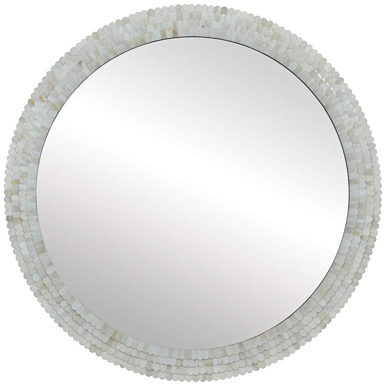 Image 1 Inca Cream Protrude 36 inch Round Wall Mirror