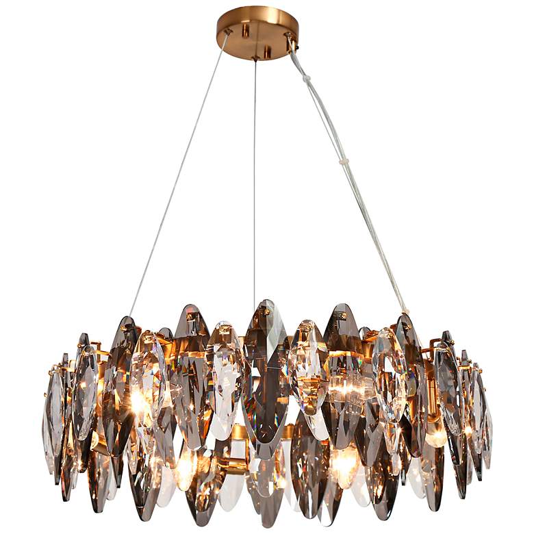 Image 2 Incandescencia 23 1/4"W Brass and Crystal 8-Light Chandelier