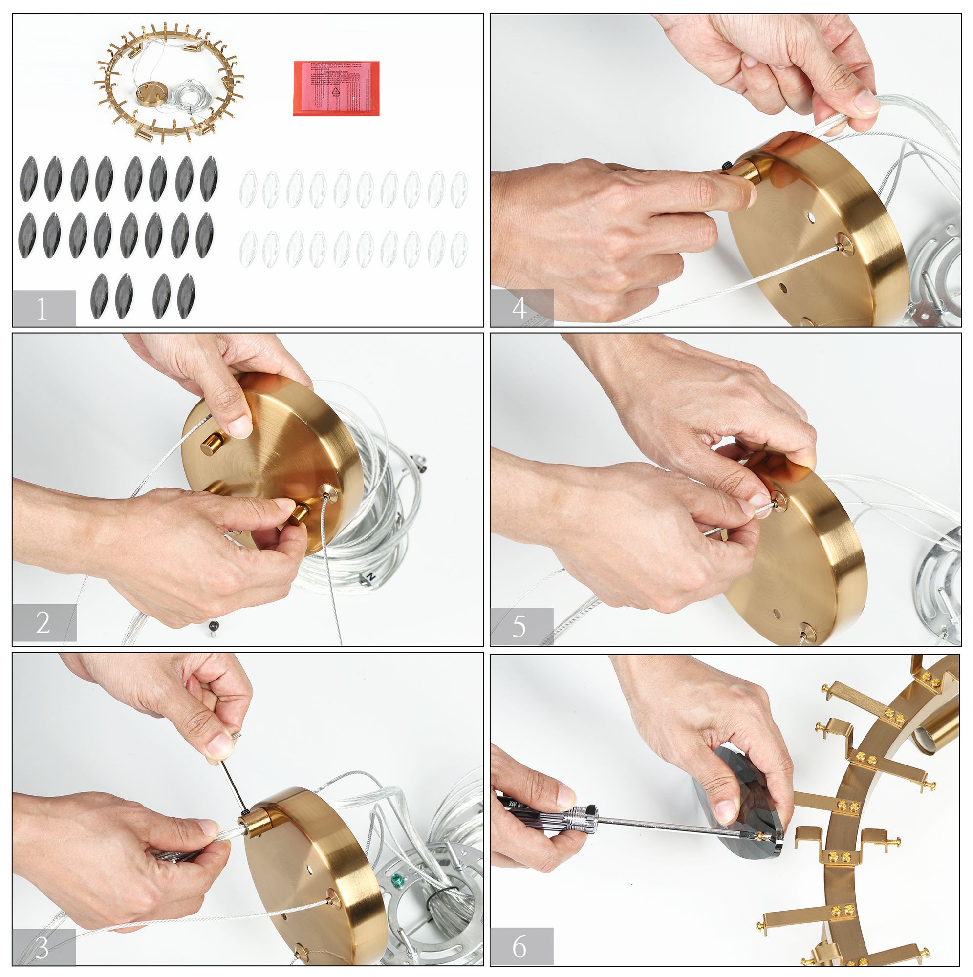 Incandescencia 23 1/4"W Brass and Crystal 8-Light Chandelier