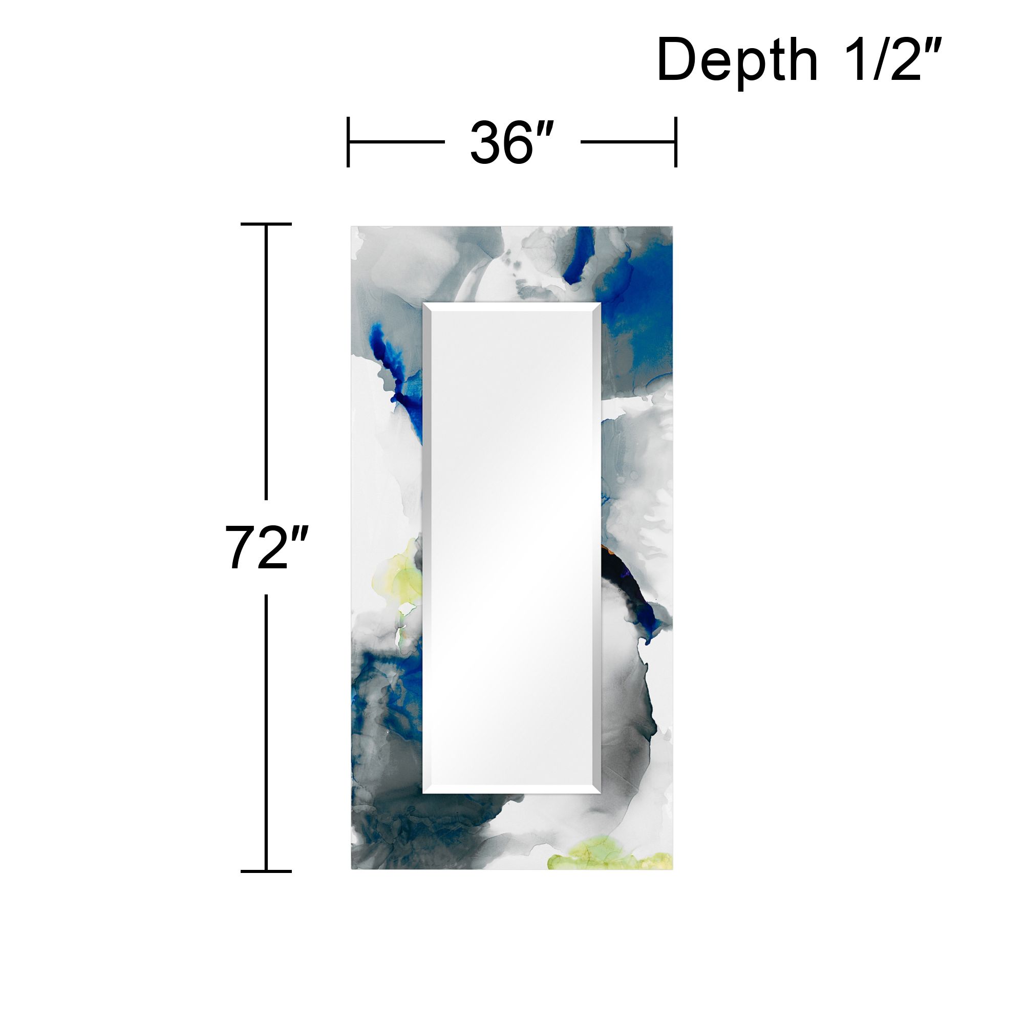 "Ephemeral" Printed Tempered Art Glass 36" x 72" Wall M