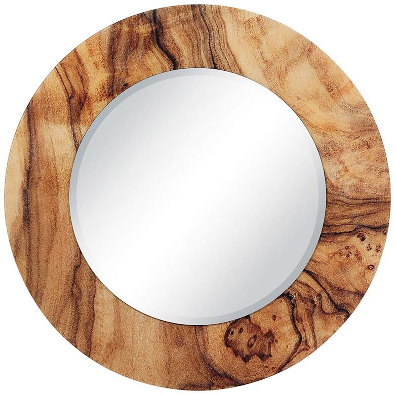 Image 2 "Forest" Free Floating Printed Glass 36" Round Wall Mirror